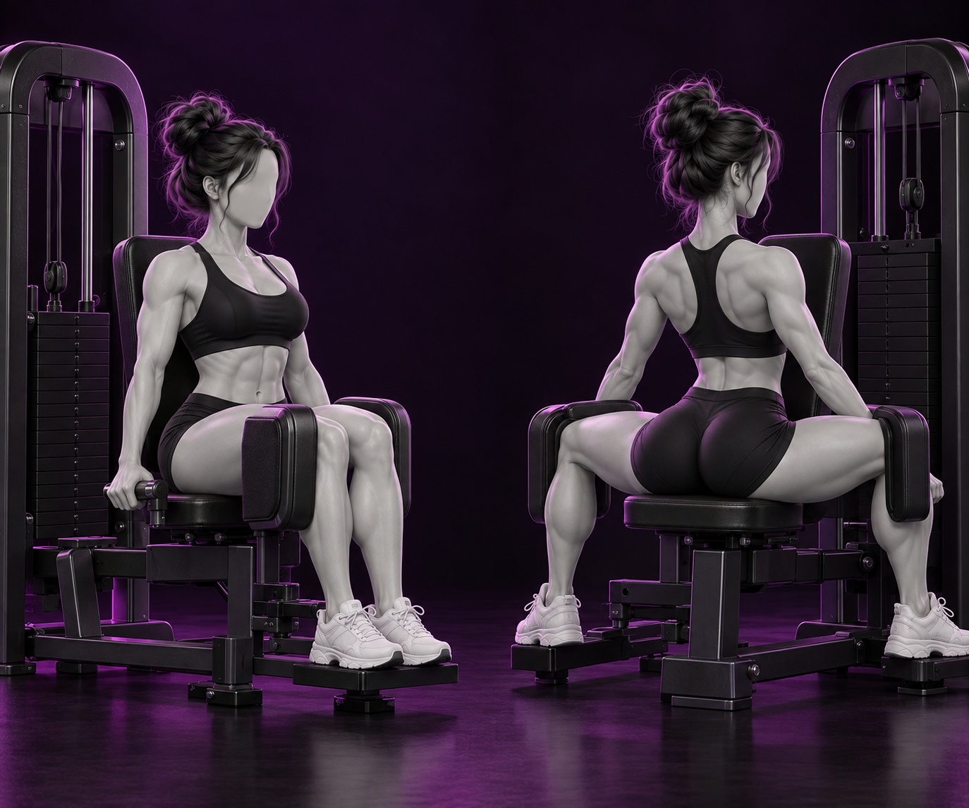 Woman demonstrating seated hip abduction