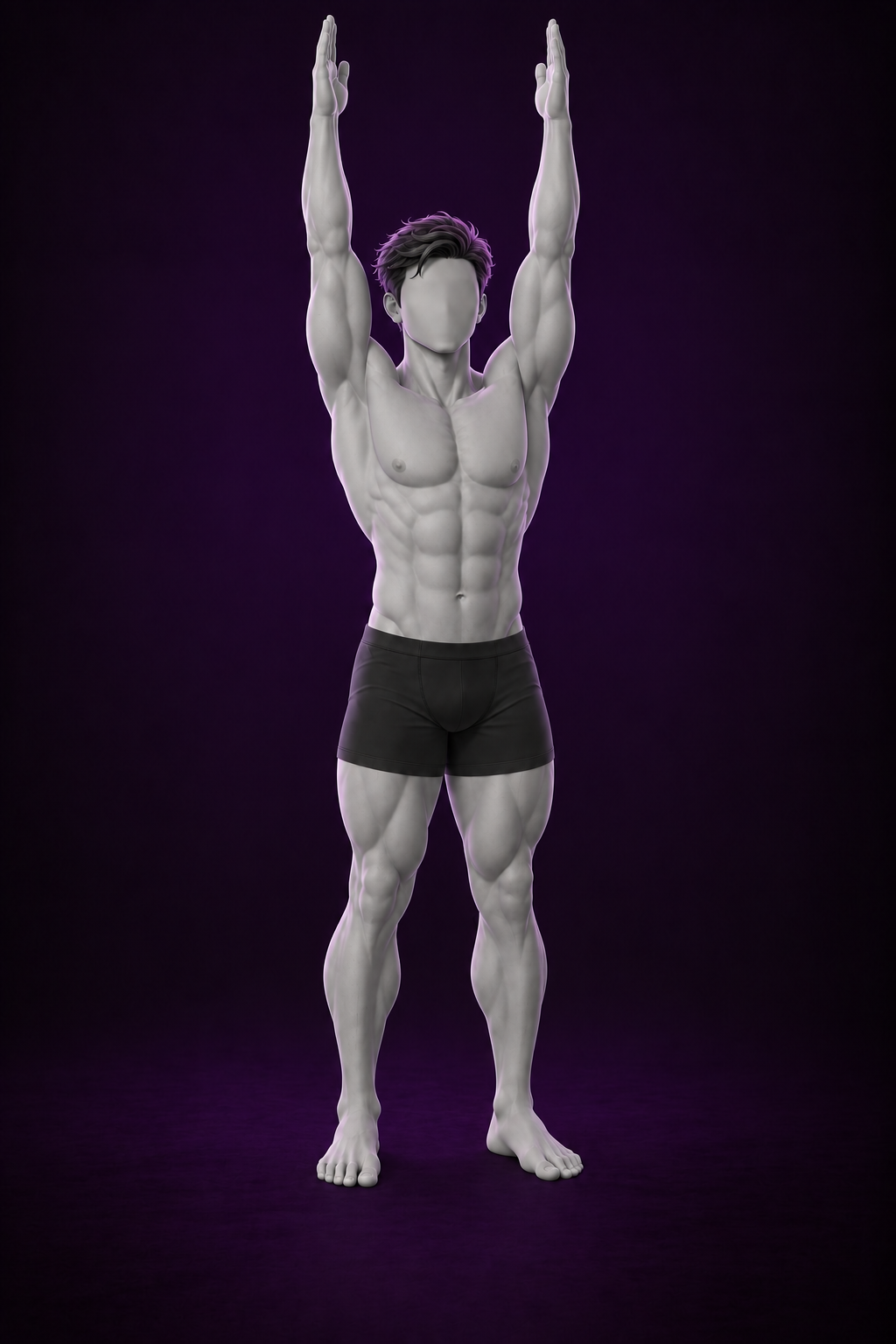 Man performing overhead reach