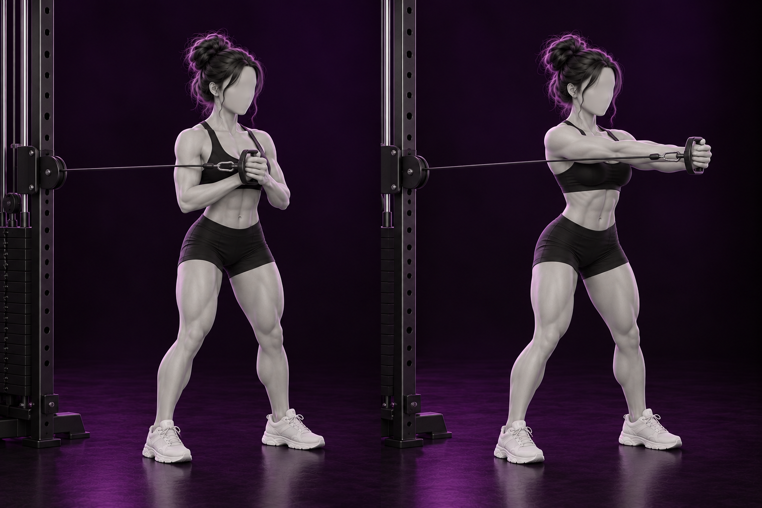 Woman demonstrating a Pallof press